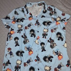 Hot Topic Light Blue Anime Graphic Shirt